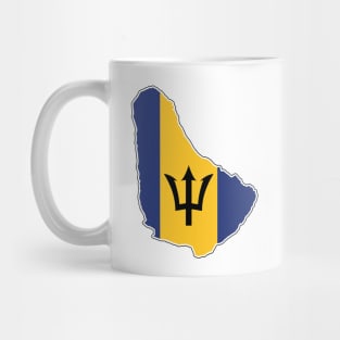 Barbados National Flag and Map Mug